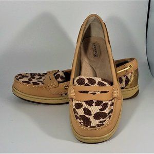 Sperry Top Sider Cheetah Print Loafers Sz 7M